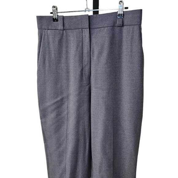 Theory Women's Sleek Flannel Straight Cuff Pant Size 10 Wool High Rise - Picture 8 of 11